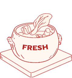 Fresh locally sourced ingredients icon