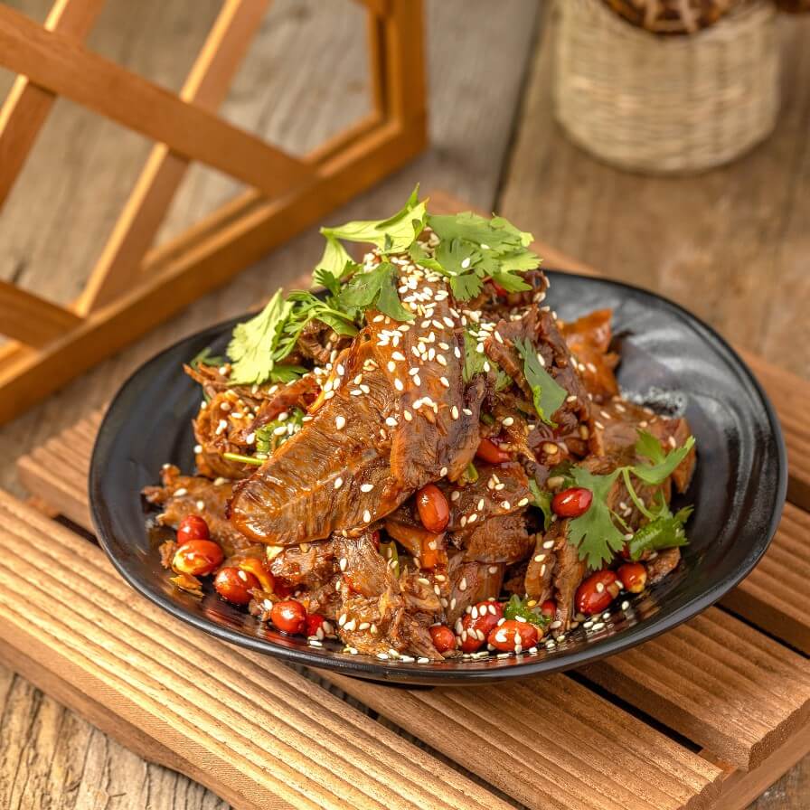 Beef with Chili Sauce and Cilantro