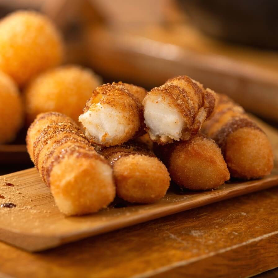 Fried Rice Cake with Brown Sugar
