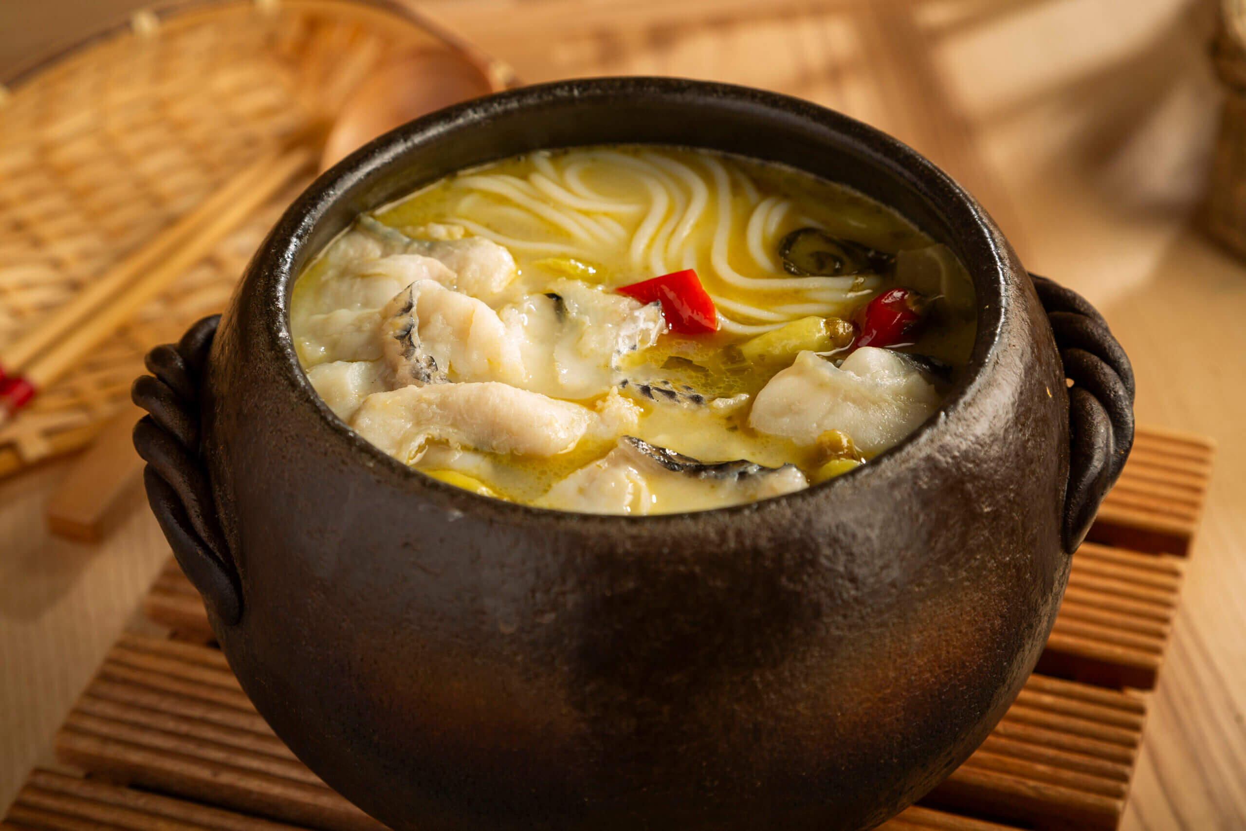 Chinese Sauerkraut Fish Rice Noodle Soup